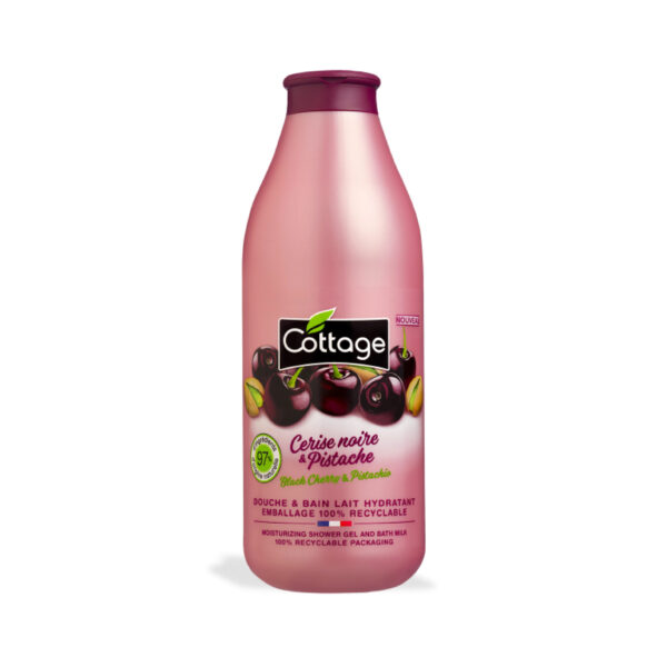 COTTAGE BLACK CHERRY & PISTACHIO SHOWER GEL AND BATH MILK
